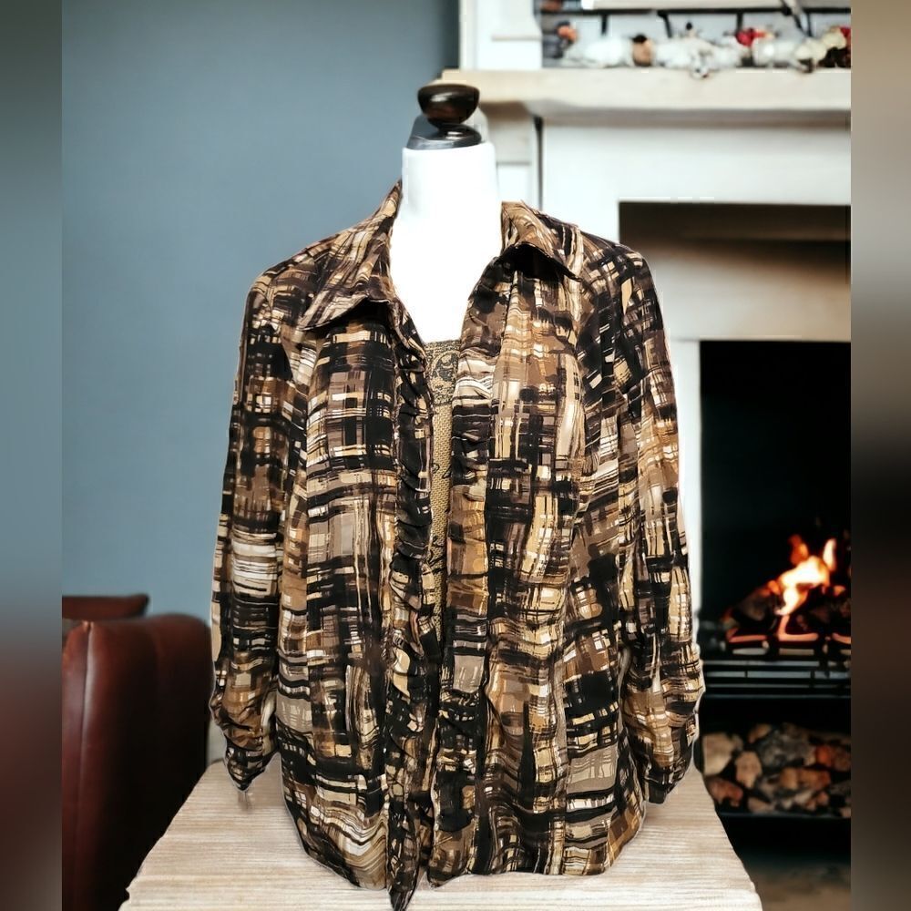 Dress Barn Ruched Open Front Jacket Size 14/16